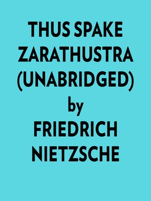cover image of Thus Spake Zarathustra (Unabridged)